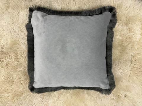 Two tone velvet cushion