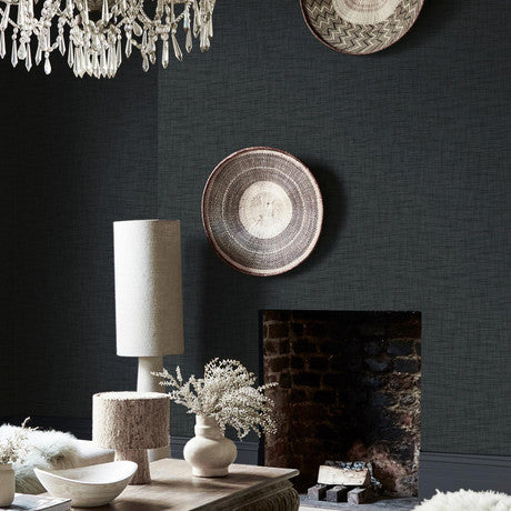 Abigail Ahern Weathered LInen Midnight Wallpaper