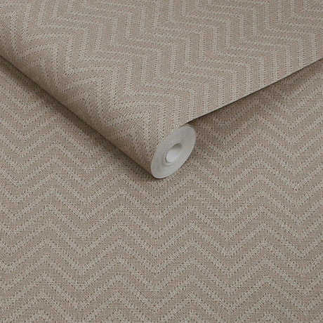 Abigail Ahern Herringbone Weave Praline Wallpaper