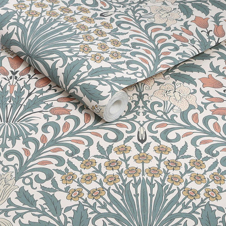 William Morris at Home Garden Dusty Blue Wallpaper