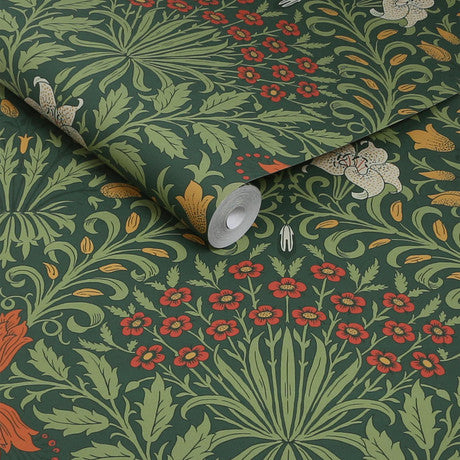 William Morris at Home Garden Moss Green Wallpaper