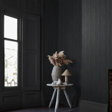 Abigail Ahern Fibre Stripe Twilight Wallpaper