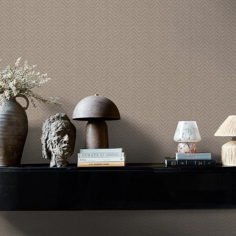 Abigail Ahern Herringbone Weave Praline Wallpaper