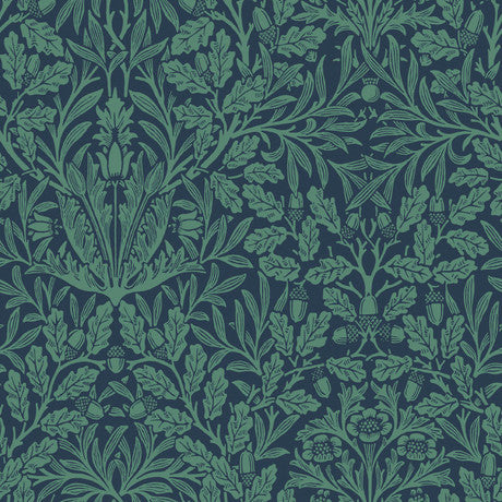 William Morris at Home Acorn Heritage Blue Wallpaper