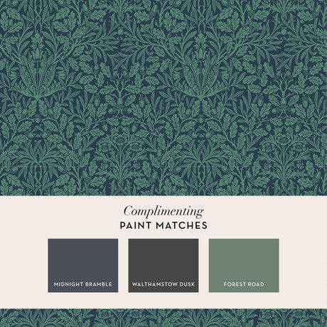 William Morris at Home Acorn Heritage Blue Wallpaper