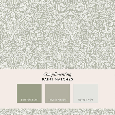 William Morris at Home Acorn Heritage Blue Wallpaper