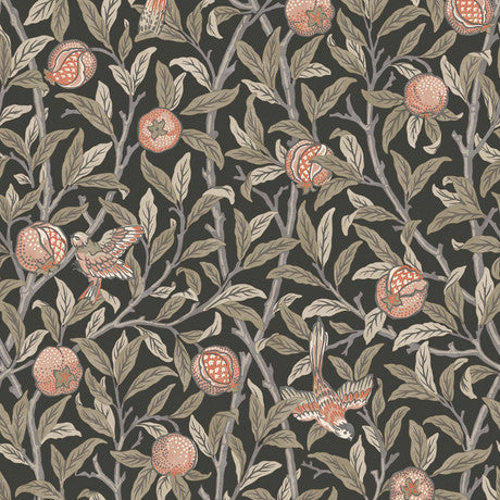 William Morris at Home Bird & Pomegranate Deep Green Wallpaper