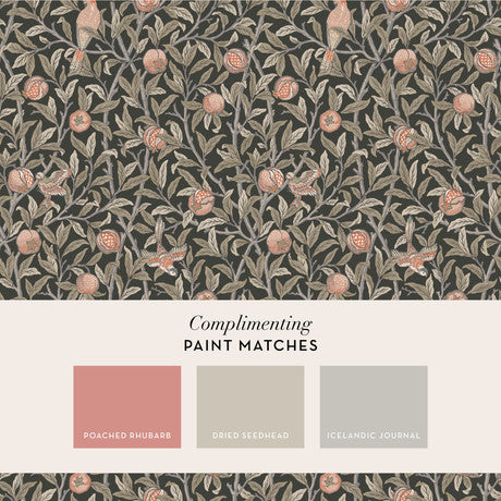 William Morris at Home Bird & Pomegranate Deep Green Wallpaper