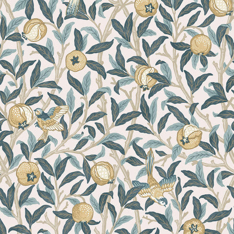 William Morris at Home Bird & Pomegranate Deep Green Wallpaper
