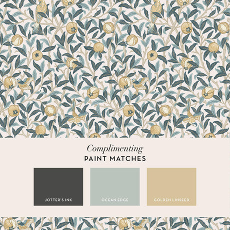 William Morris at Home Bird & Pomegranate Deep Green Wallpaper