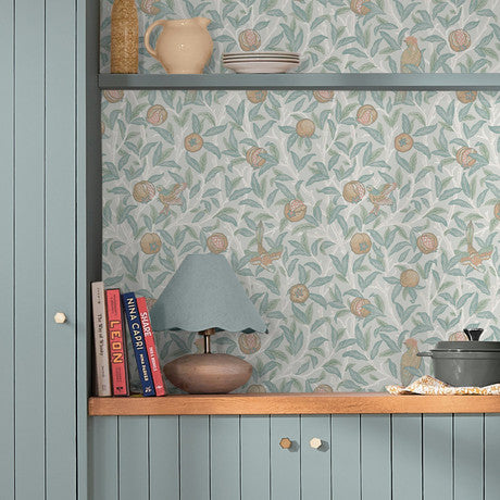 William Morris at Home Bird & Pomegranate Deep Green Wallpaper