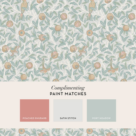 William Morris at Home Bird & Pomegranate Deep Green Wallpaper
