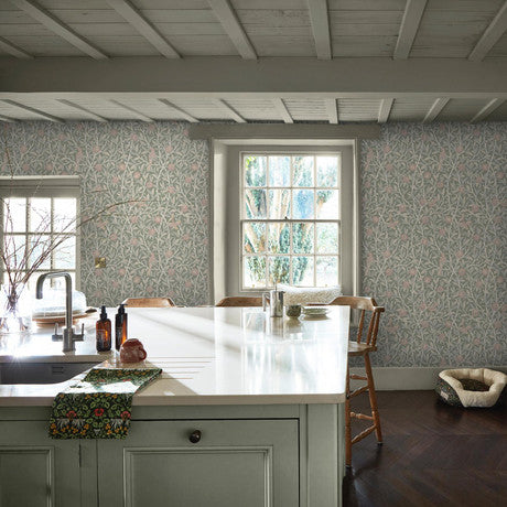 William Morris at Home Bird & Pomegranate Deep Green Wallpaper
