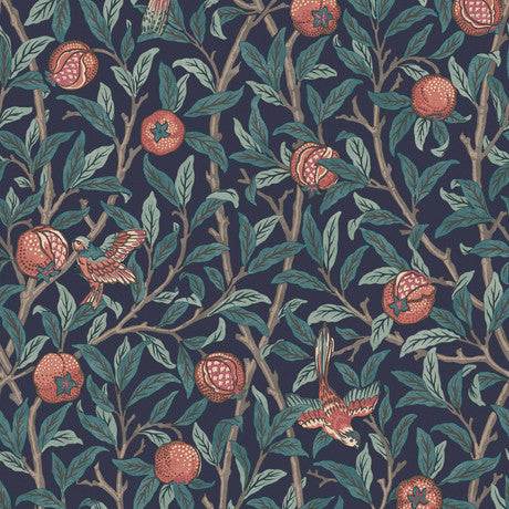 William Morris at Home Bird & Pomegranate Deep Green Wallpaper