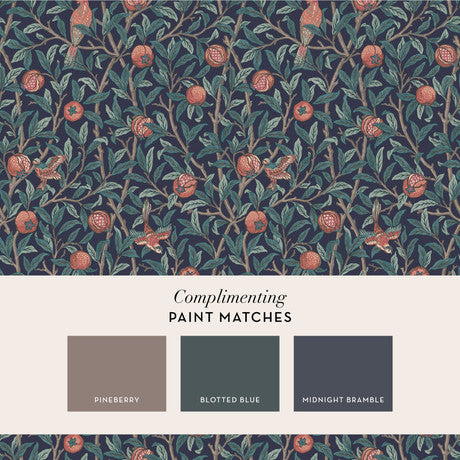William Morris at Home Bird & Pomegranate Deep Green Wallpaper