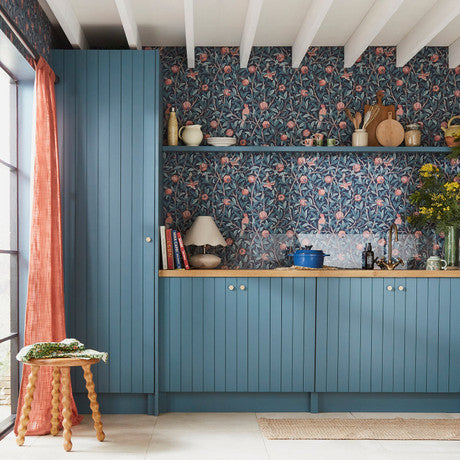William Morris at Home Bird & Pomegranate Deep Green Wallpaper