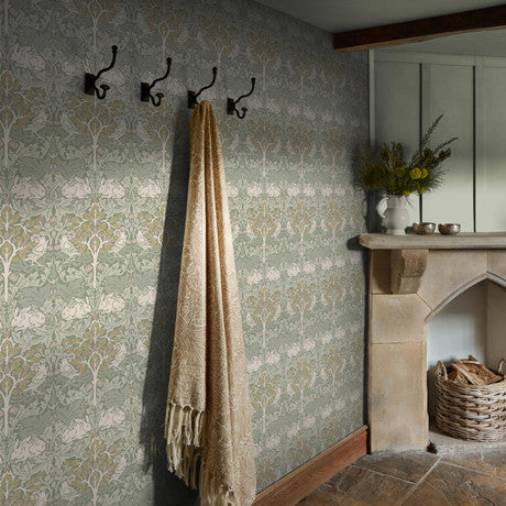 William Morris at Home Brother Rabbit Lullaby Blues Wallpaper