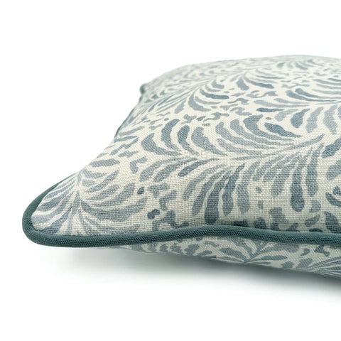 Linwood CUSHION FLORI BLYTHE SOFT BLUE Corner