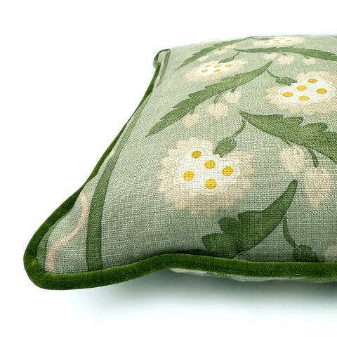 Linwood CUSHION FLORI POLLY STRIPE MOSS CORNER