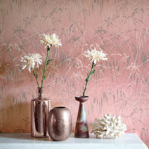 Clarissa Hulse Meadow Grass Shell & Pewter Wallpaper
