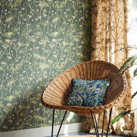 Clarissa Hulse Wild Chervil Sage & Gold Wallpaper