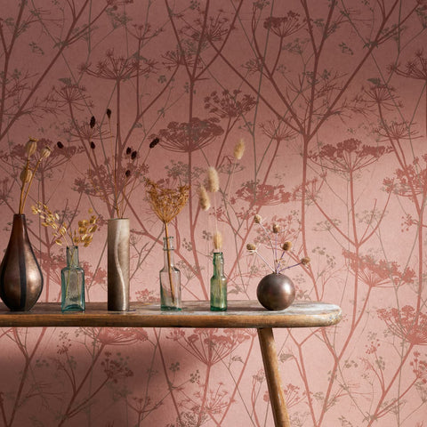 Clarissa Hulse Wild Chervil Shell & Rose Gold Wallpaper
