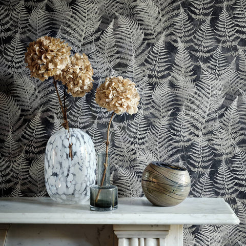 Clarissa Hulse Woodland Fern Charcoal Wallpaper