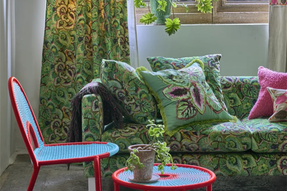 Designers Guild Fabric Leaf Glaze Emerald