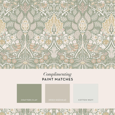 William Morris at Home Dove & Rose Olive Wallpaper