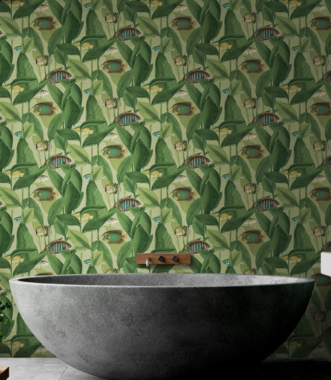 Graham & Brown Wallpaper Aquarium Green