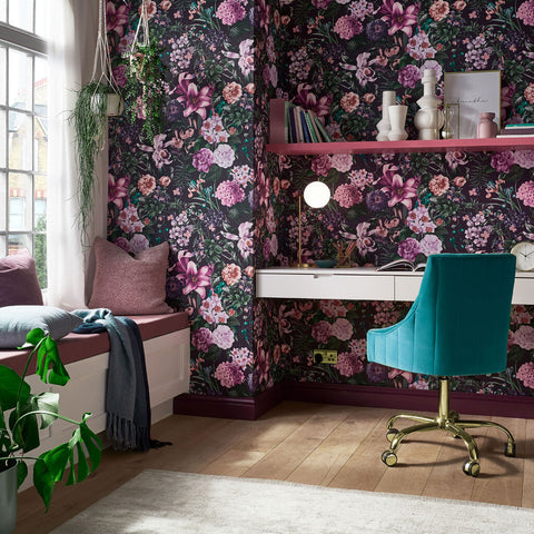 Graham & Brown Wallpaper Glasshouse Flora Amethyst