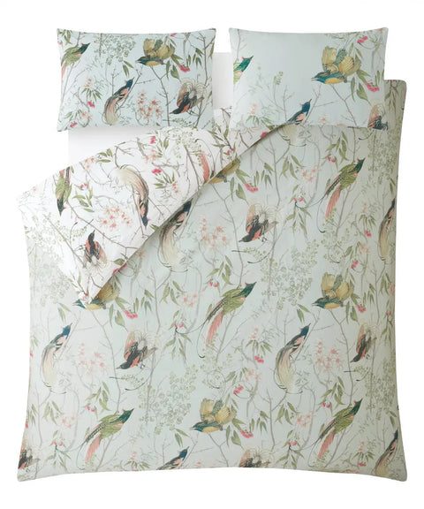 Graham & Brown Clavering Birds Sage Green Duvet Cover Set 3