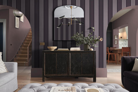 Graham & Brown Baroque Flock Plum Wallpaper