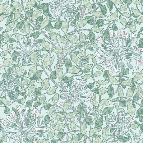 William Morris at Home Honeysuckle Dusk Blue Wallpaper