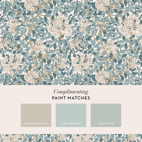 William Morris at Home Honeysuckle Dusk Blue Wallpaper