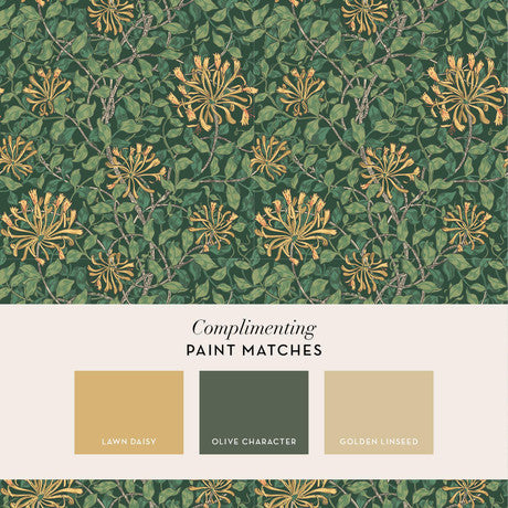 William Morris at Home Honeysuckle Dusk Blue Wallpaper