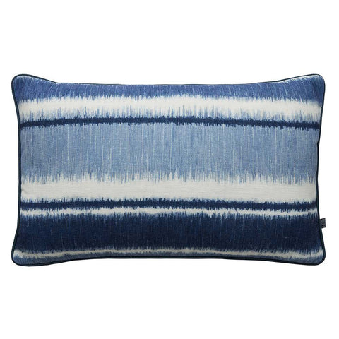Graham & Brown Ikat Stripe Blue Cushion Front