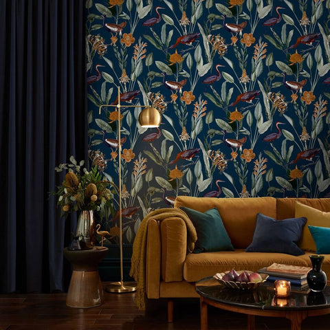 Graham & Brown Wallpaper Glasshouse Navy