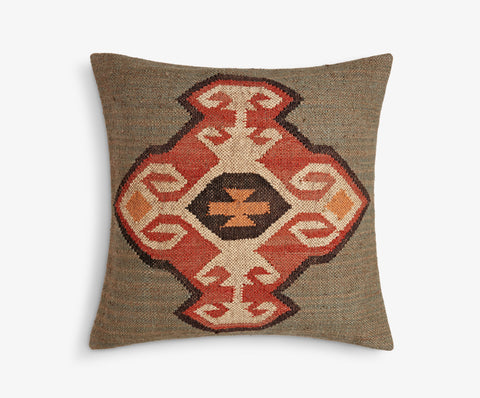 Large Square Kimim grey cushion 60 x 60cm 