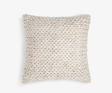 Large square beige knit scatter cushion
