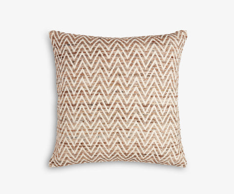 Large square brown chevron zig zag cushion