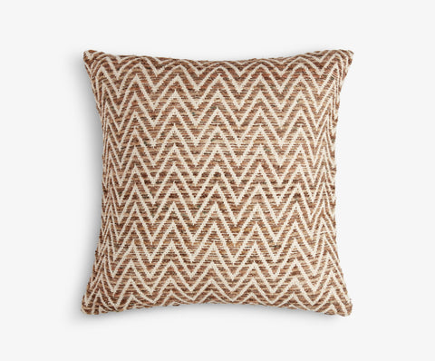 Medium square brown chevron zig zag cushion