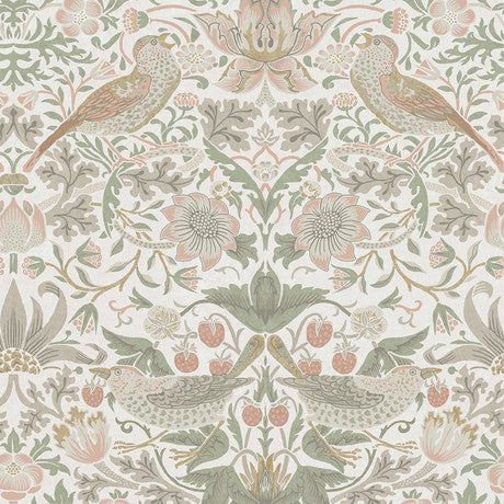 William Morris at Home Strawberry Thief Deep Blue Wallpaper
