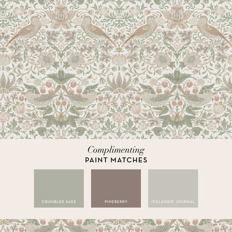 William Morris at Home Strawberry Thief Deep Blue Wallpaper