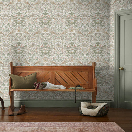William Morris at Home Strawberry Thief Deep Blue Wallpaper