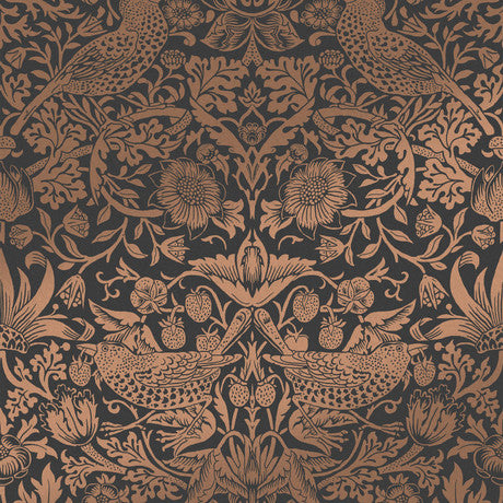 William Morris at Home Strawberry Thief Deep Blue Wallpaper