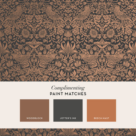 William Morris at Home Strawberry Thief Deep Blue Wallpaper