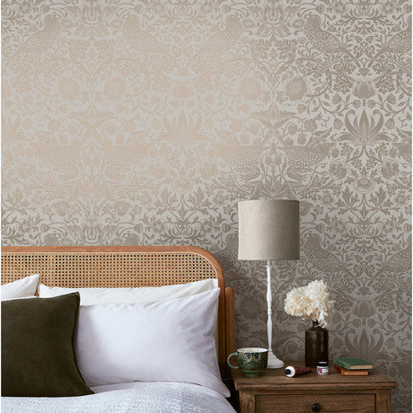 William Morris at Home Strawberry Thief Deep Blue Wallpaper