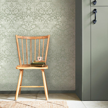 William Morris at Home Strawberry Thief Deep Blue Wallpaper