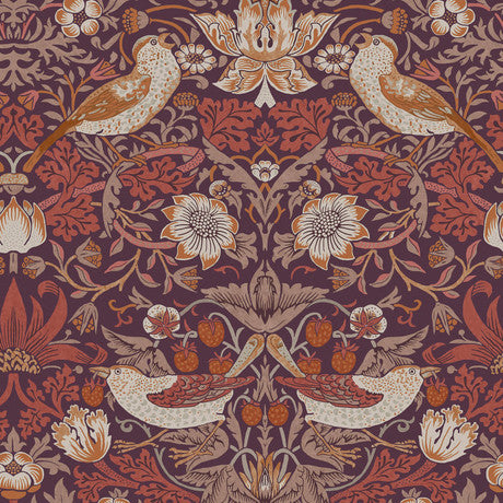 William Morris at Home Strawberry Thief Deep Blue Wallpaper